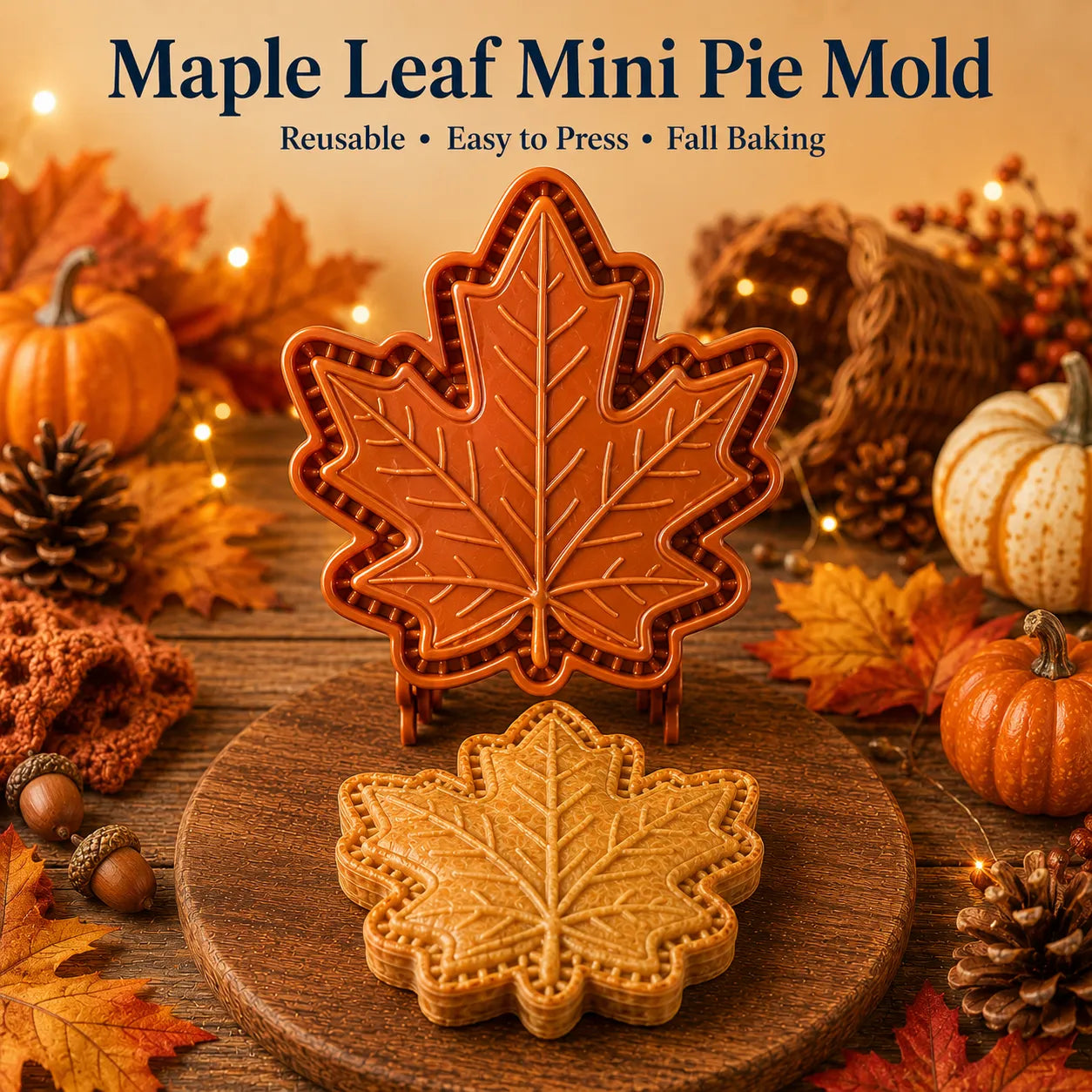 ⏳ Last Day 49% OFF – 🍂 8-Design Fall Mini Pie Mold Collection | Reusable Embossed Molds for Shaping Detailed Owl, Fox, Turkey, Pumpkin, Acorn & More 🥧✨