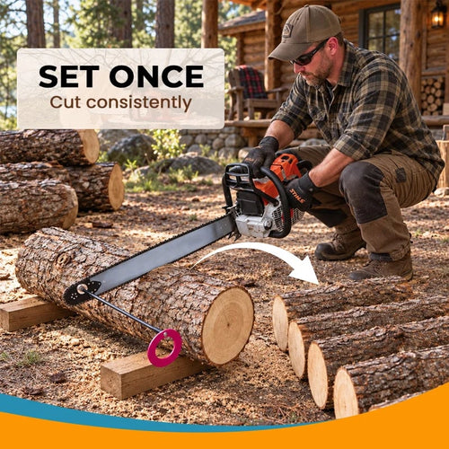 🪵 Adjustable Chainsaw Firewood Length Marker | Magnetic Guide