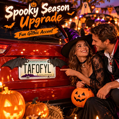 🔥HOT SALE 49% OFF - 🦇 Spooky Bat Wing License Plate Decor – Give Your Ride a Halloween Twist! 🎃(1 Pair)