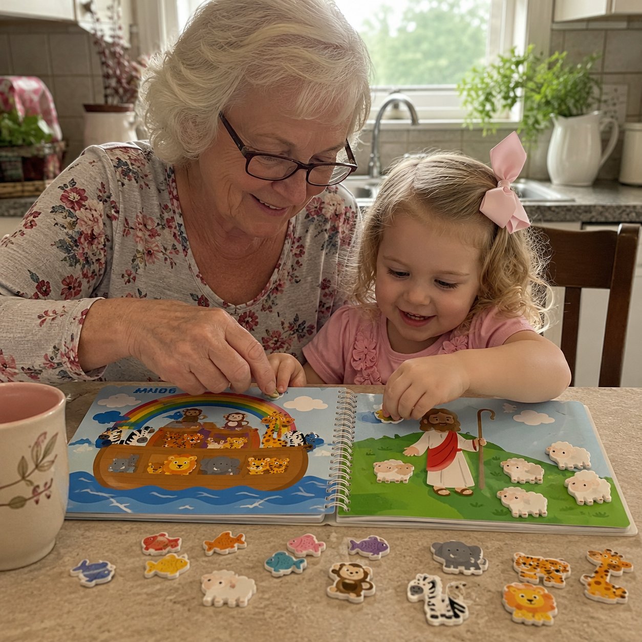 ✝️ Bible Busy Book for Toddlers | Montessori Christian Quiet Book with 152 Velcro Pieces & 15 Faith Activities