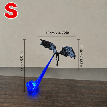 🔥  🐉| 3D Fire-Breathing Dragon LED Display – Fantasy Bookshelf Decor with Glowing Flame