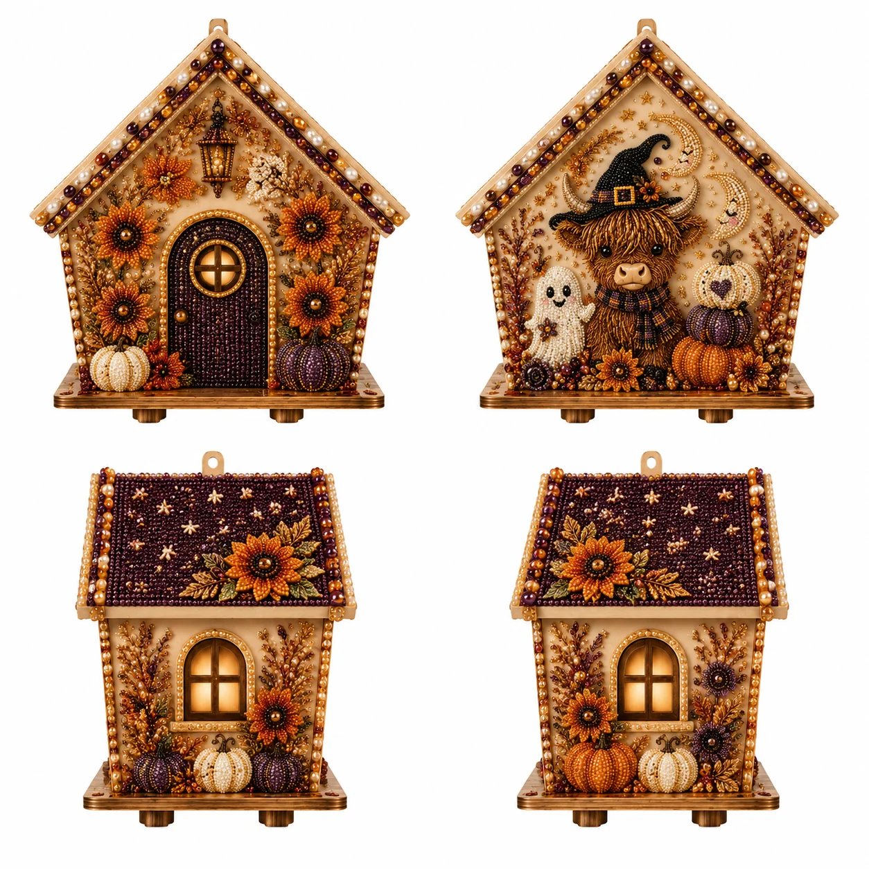 ⏳ Last Day 49% OFF – 🎃 Beginner-Friendly Moonlit Wooden Cottage 3D Pearl Art Kit Collection | Complete Kit with All Tools & Step-by-Step Guide Included 💕