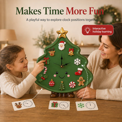 ⏳ Last Day 49% OFF – 🎄Interactive Christmas Holiday Activity Clock | Built-In Clock with 12 Rearrangeable Magnetic Icons for Learning, Creative Play & Festive Family Décor ✨