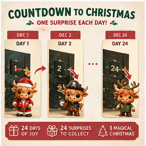 🔥Last Day 49% OFF - 🐂🎁2026 Highland Cow Advent Calendar | Every Day Brings New Surprises(📦Buy 2 Free Shipping)