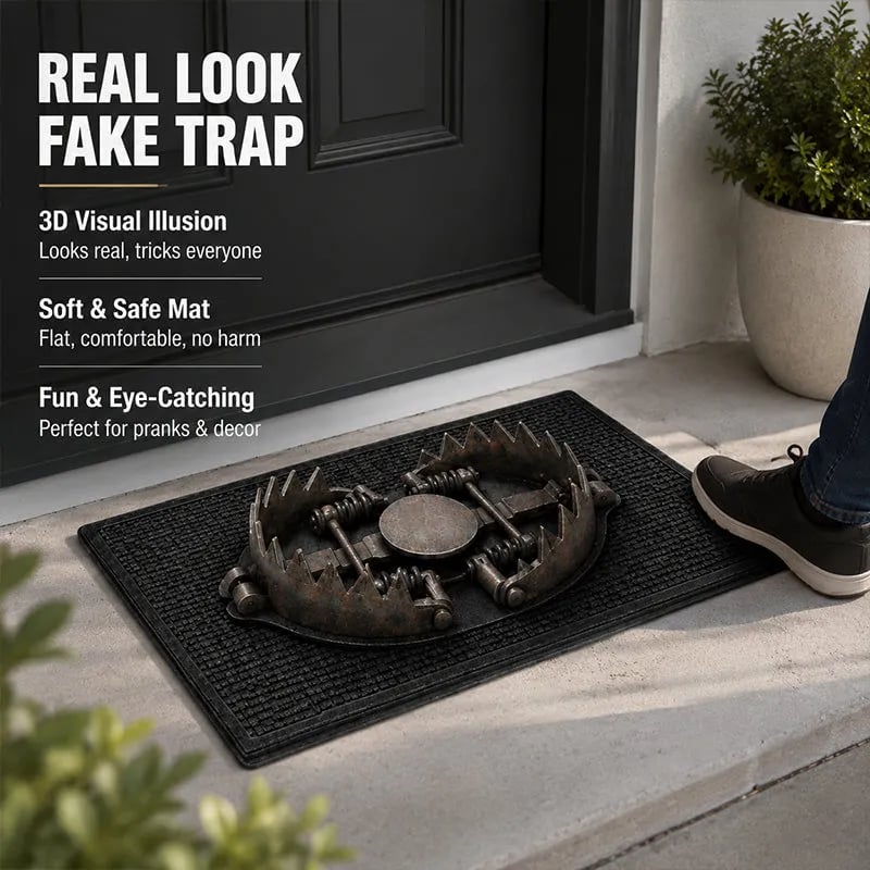 💥 HOT SALE 49% OFF - 😂 Gotcha! 3D Bear Trap Illusion Doormat – Funny Prank Entry Mat