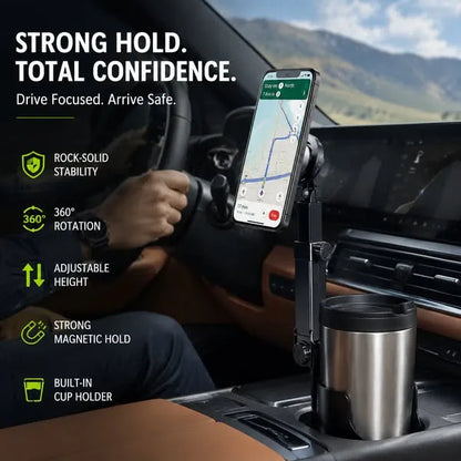⭐2026 New Arrival💥HOT SALE🥳🧲Car Cup Holder Phone Mount – 360° Adjustable, Strong N52 Magnet, One-Hand Operation, Fits All Phones, Stable Magnetic & Clamp Models for Safe Driving