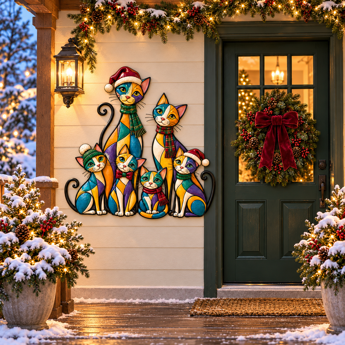 2026 Christmas Dog/Cat Family – A Colorful Holiday Welcome for Dog Lovers