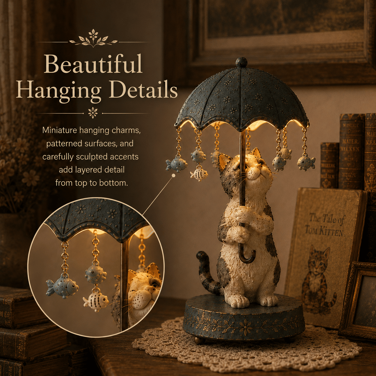 🎁 Vintage animal-shaped lamp with a rotating shade