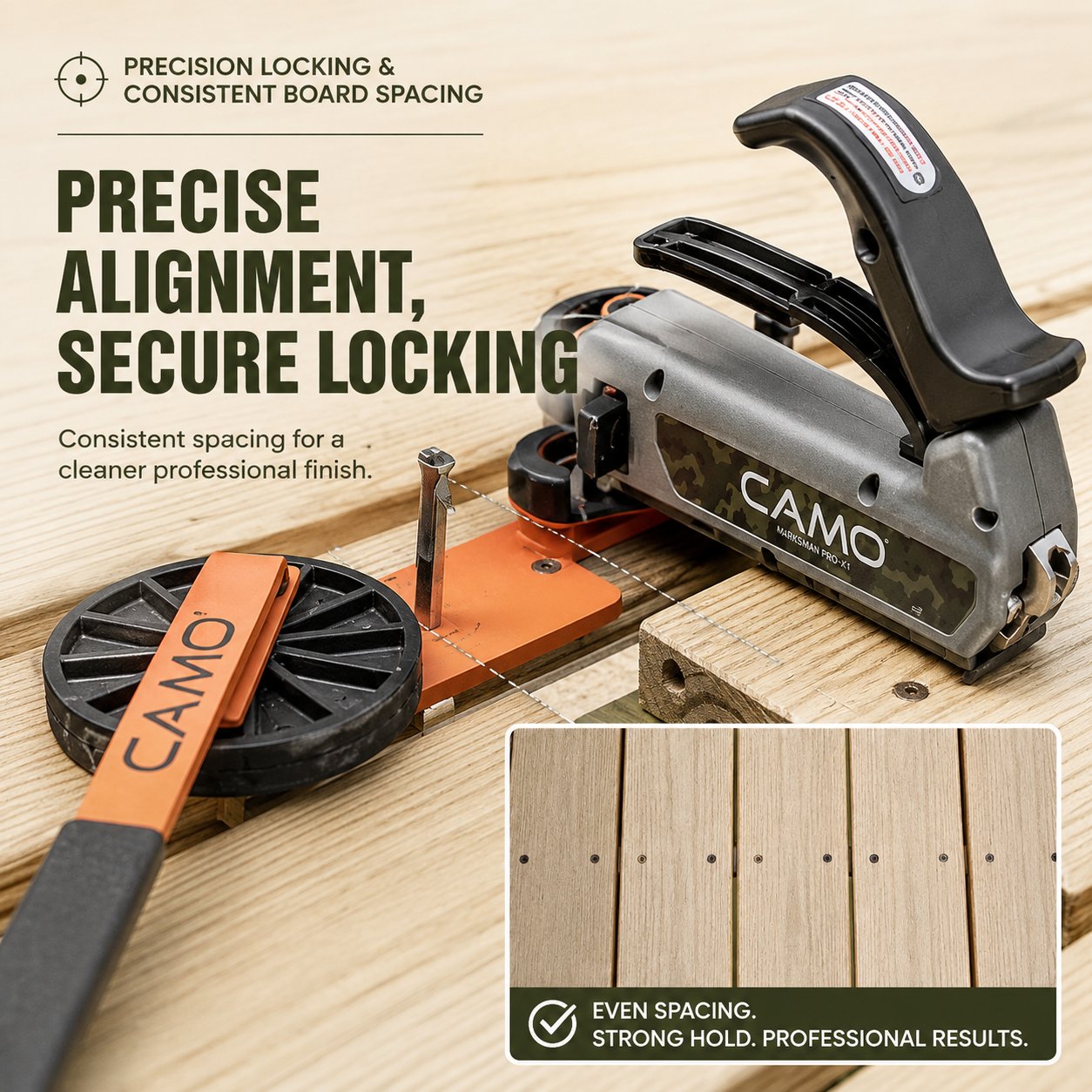 Deck Tool for Edge Fastening Installation, 1/16" Spacing, Fits 5-1/4-5-3/4" Wood Decking