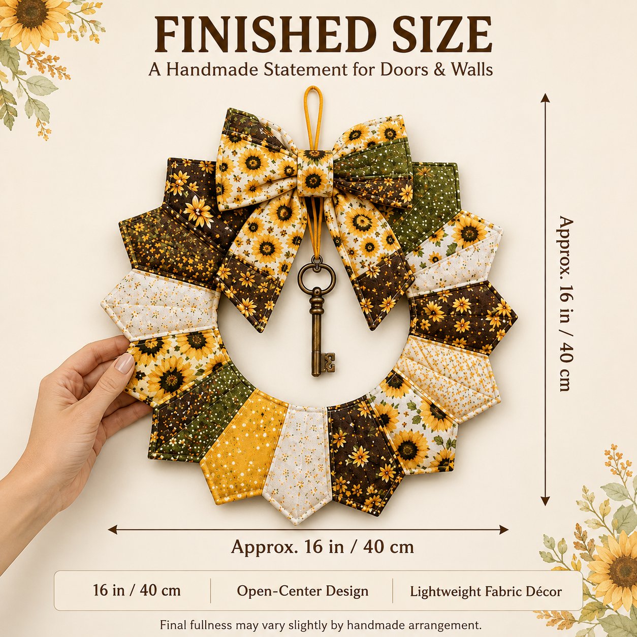 ⏳ Last Day 49% OFF – 🌿 Beginner-Friendly DIY Seasonal Patchwork Wreath Kit Collection | Complete Kit with Coordinated Fabrics, Wreath Materials & Step-by-Step Guide Included 💕