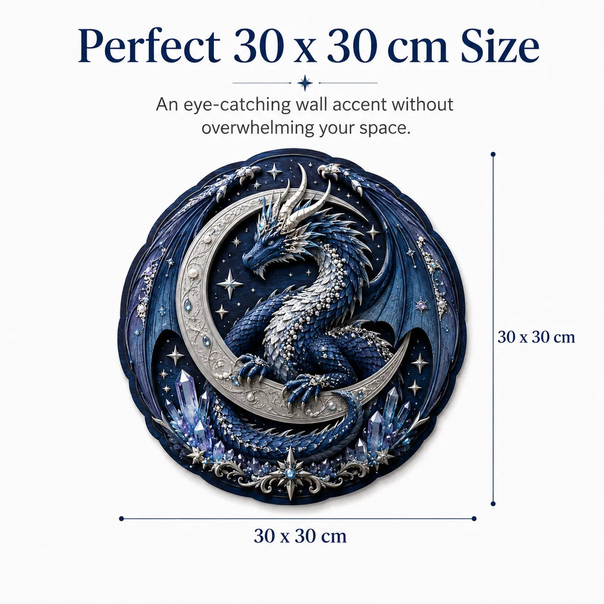 🐉 Moon Guardian Dragon 3D Wooden DIY Wall Art