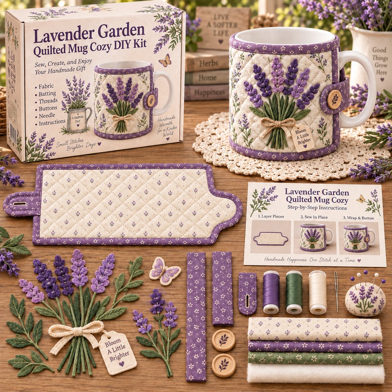 Garden Quilted Mug Cozy DIY Kit