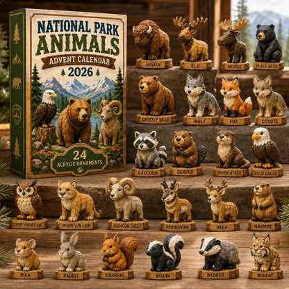 🐾 LAST DAY 49% OFF – 24 Days of National Park Wildlife Advent Calendar | 24 Unique Animal Collectibles Featuring Bison, Bears, Wolves, Eagles & More Wild Discoveries 🎄🏞️