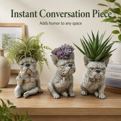 GRUMPY DOG PLANTER