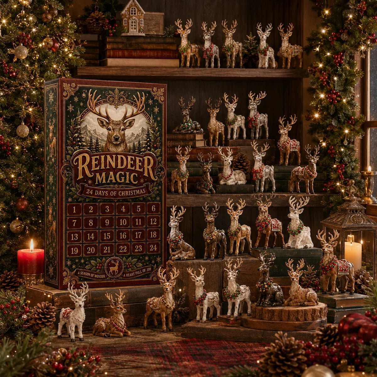 🦌 Unleash Alpine Enchantment: 24 Days Reindeer Magic Ornament Advent Calendar 2026