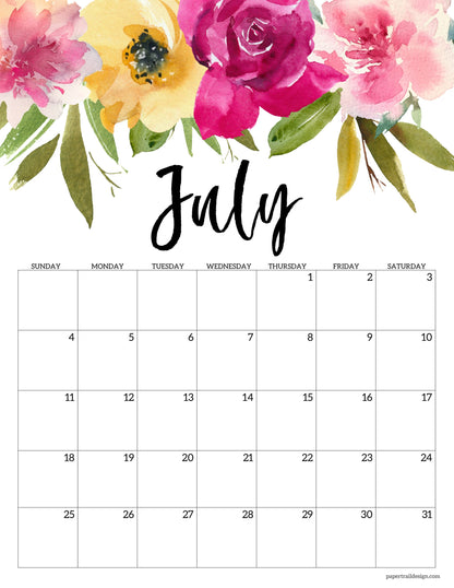 🌸 2027 Floral Calendar
