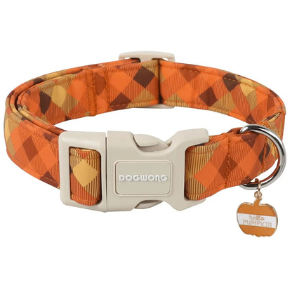 Fall Pumpkin Dog Collar | Adjustable Soft Padded Pet Collar with Pumpkin Charm 🎃🍂