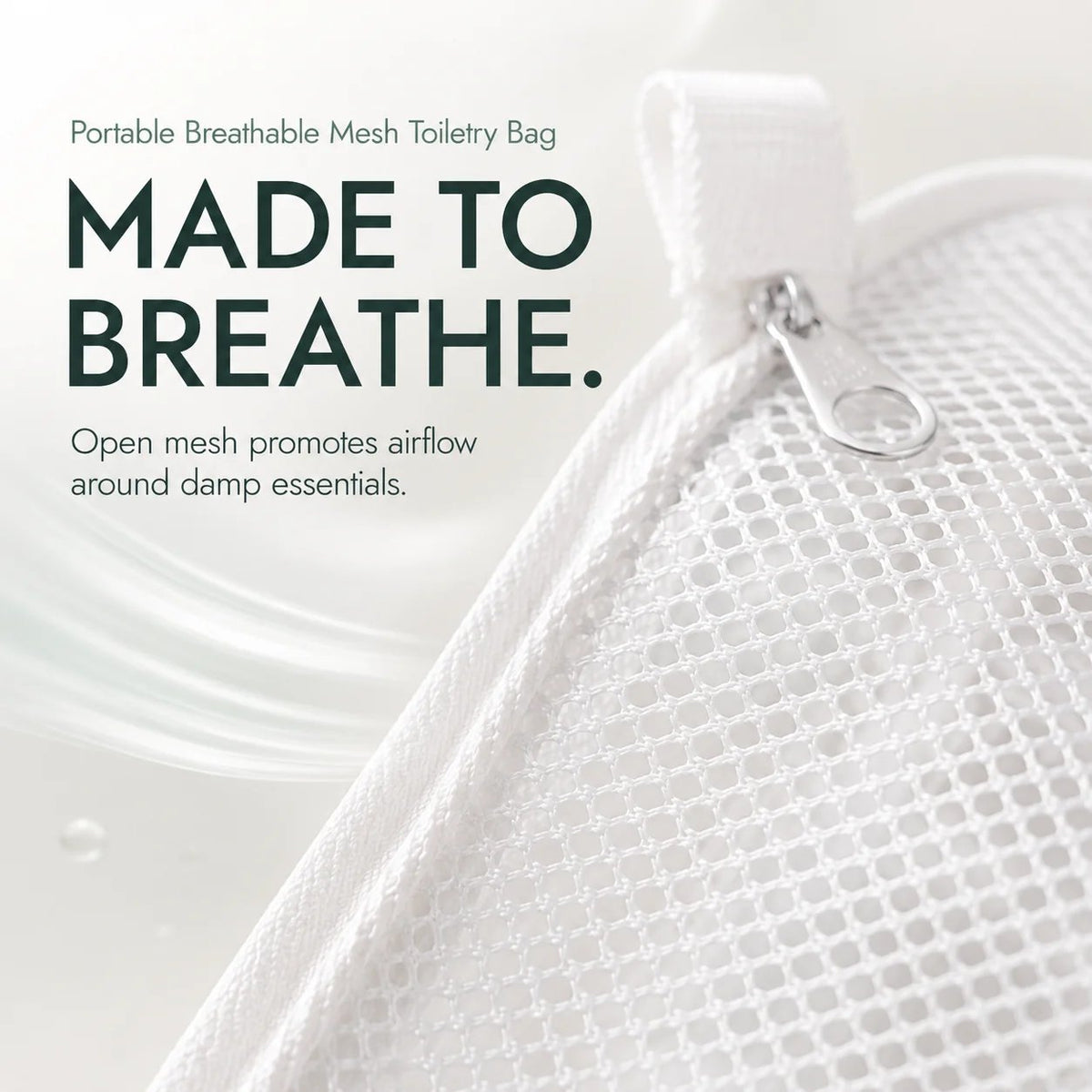 🧼 2-Pack Portable Quick-Dry Mesh Toiletry Bags – Hanging Travel Organizers with Toothbrush Slots