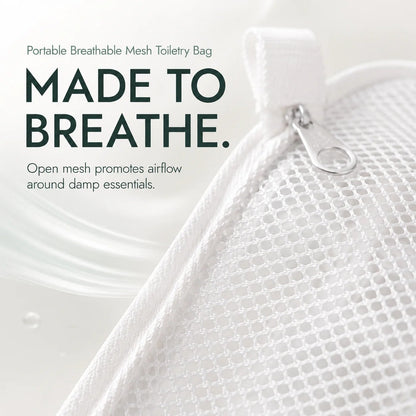 🧼 2-Pack Portable Quick-Dry Mesh Toiletry Bags – Hanging Travel Organizers with Toothbrush Slots