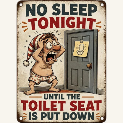Say It Without Nagging 🤫 Hilarious Vintage Toilet Seat Reminder Sign (Pre-Drilled Holes for Hanging or Nailing)