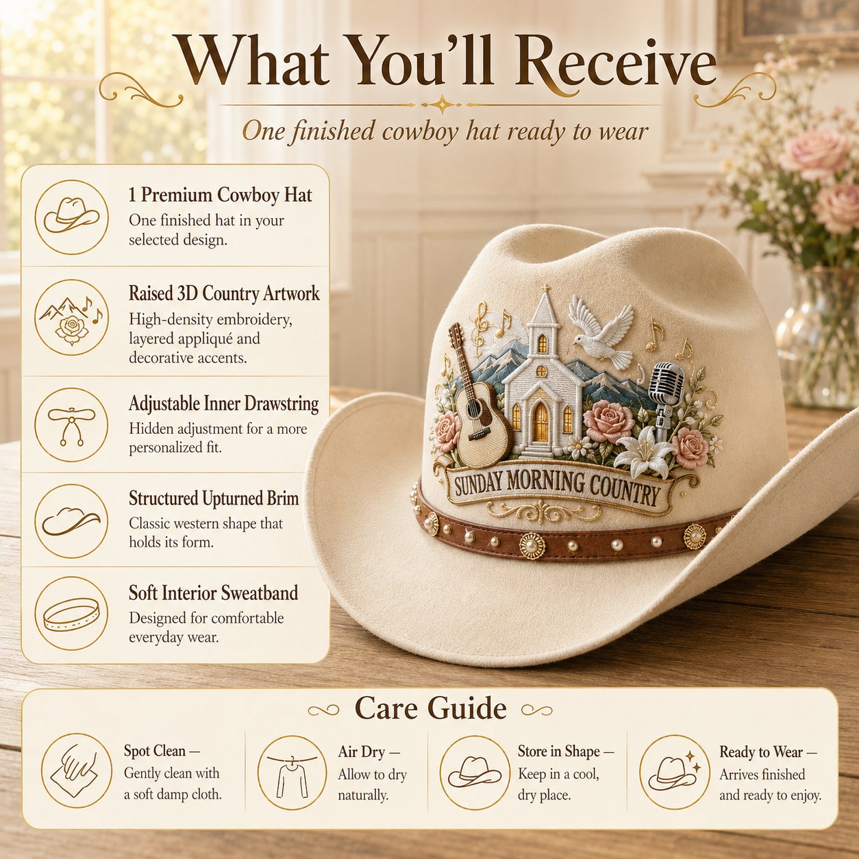 ⏳ Last Day 49% OFF – 🤠 Queen of Country 1946–2026 Tribute Cowboy Hat Collection | Premium Embroidered Western Hats With Guitar, Floral, Rhinestone & Country Music Legacy Designs 🎸✨