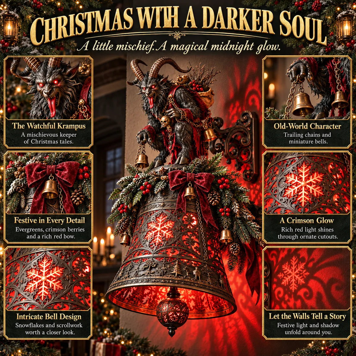 🎄Krampus Midnight Chime Christmas Projection Bell🔔