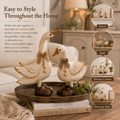 🏡🐔🪿 Playful country-style animal figurines – charming animal pairs for a cozy home