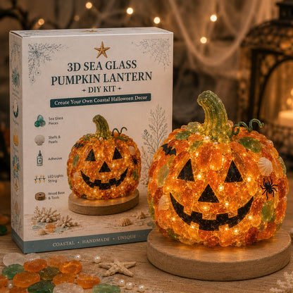 ⏳ Last Day 49% OFF – 🎃 Beginner-Friendly DIY Lighted Sea Glass Halloween Character Kit Collection | Complete Kit with Sea Glass Pieces, LED Lights & Step-by-Step Guide Included 💕