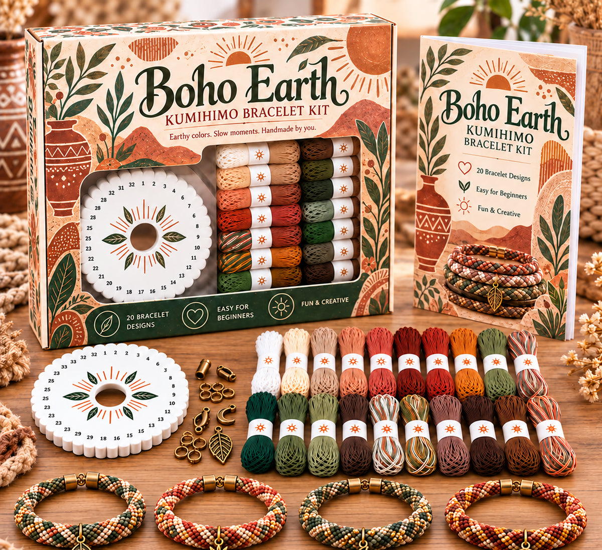 🔥50% Off Last Day - BUY 3 GET 1 FREE🌸Cottage Garden Kumihimo Bracelet Making Kit – DIY Braided Friendship Bracelets & Creative Gift Set