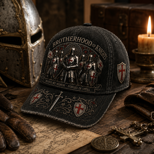 ⚔️ Bound By Honor Forged In Steel – Knights Templar Cap 🎁 Free Honor Coin With Every Cap Purchase