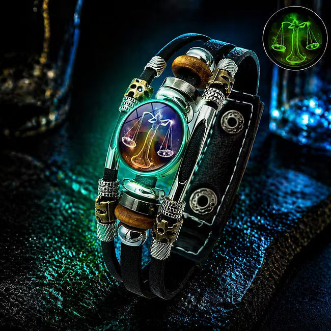 ♈ Glow-in-the-Dark Zodiac Bracelet – 12 Star Signs