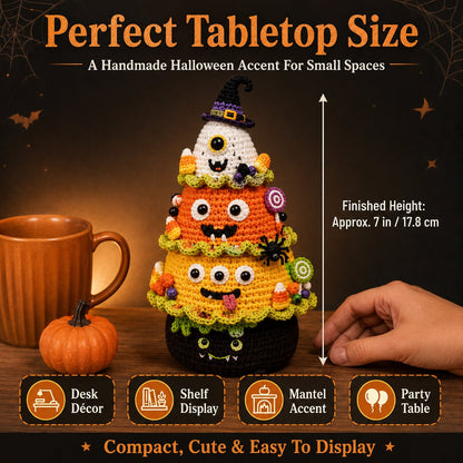 🎃 Halloween Tree DIY Crochet Kit | All-In-One Kit for a Layered 7-Inch Spooky Tabletop Decoration 🧶👻✨