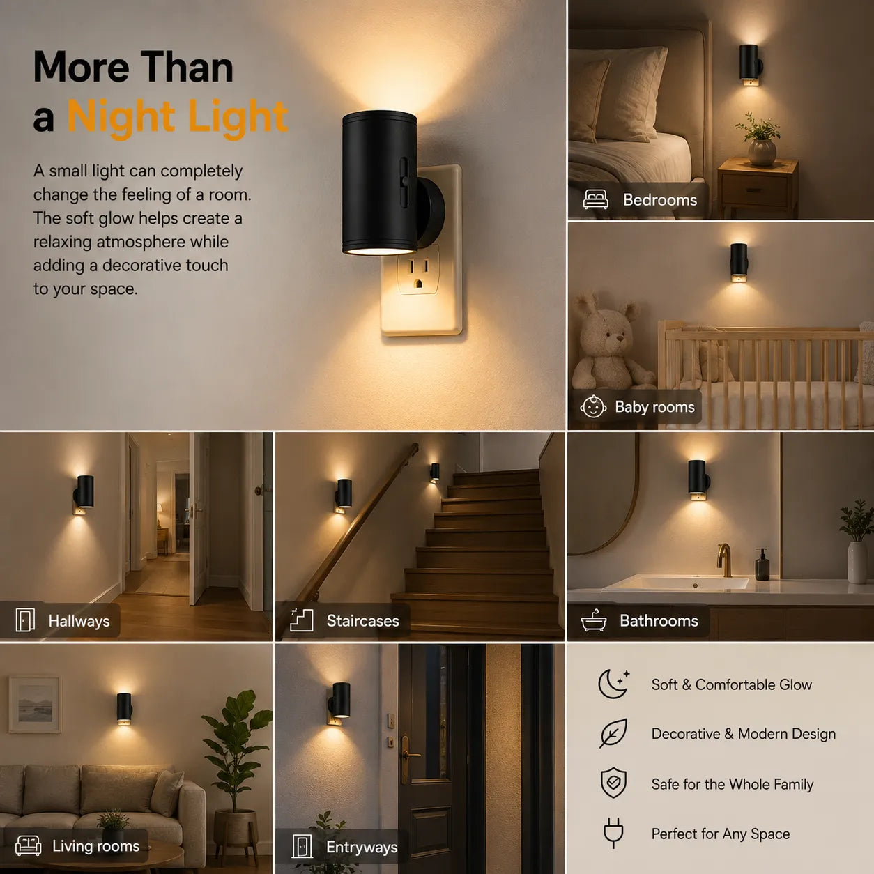 💡 Wireless Cylinder Wall Light — Cozy Glow Anywhere, No Wiring Needed! ✨🏠