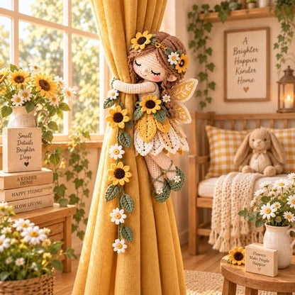 🧚✨ Fairy Hug Crochet Curtain Tiebacks – Whimsical Fairy Window Decor, Handmade Charm & Unique Gift Idea (📦Buy 2 Free Shipping)