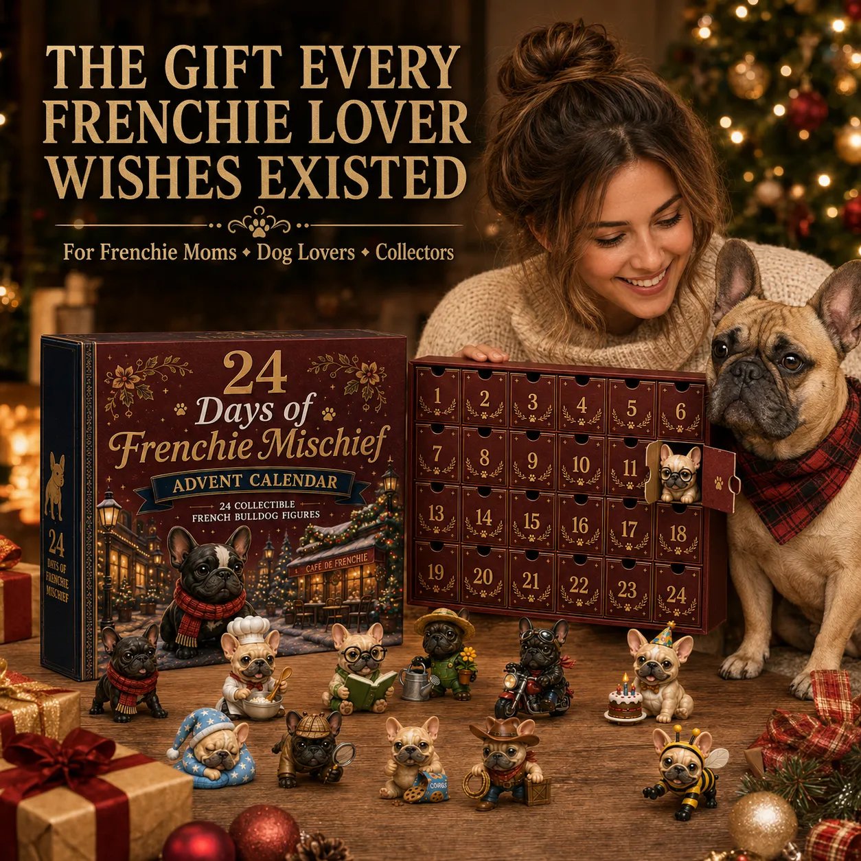 ⏰Limited Stock 49% OFF - 🎄🐶 2026 French Bulldog Advent Calendar – 24 Days of Frenchie Mischief(📦Buy 2 Free Shipping)