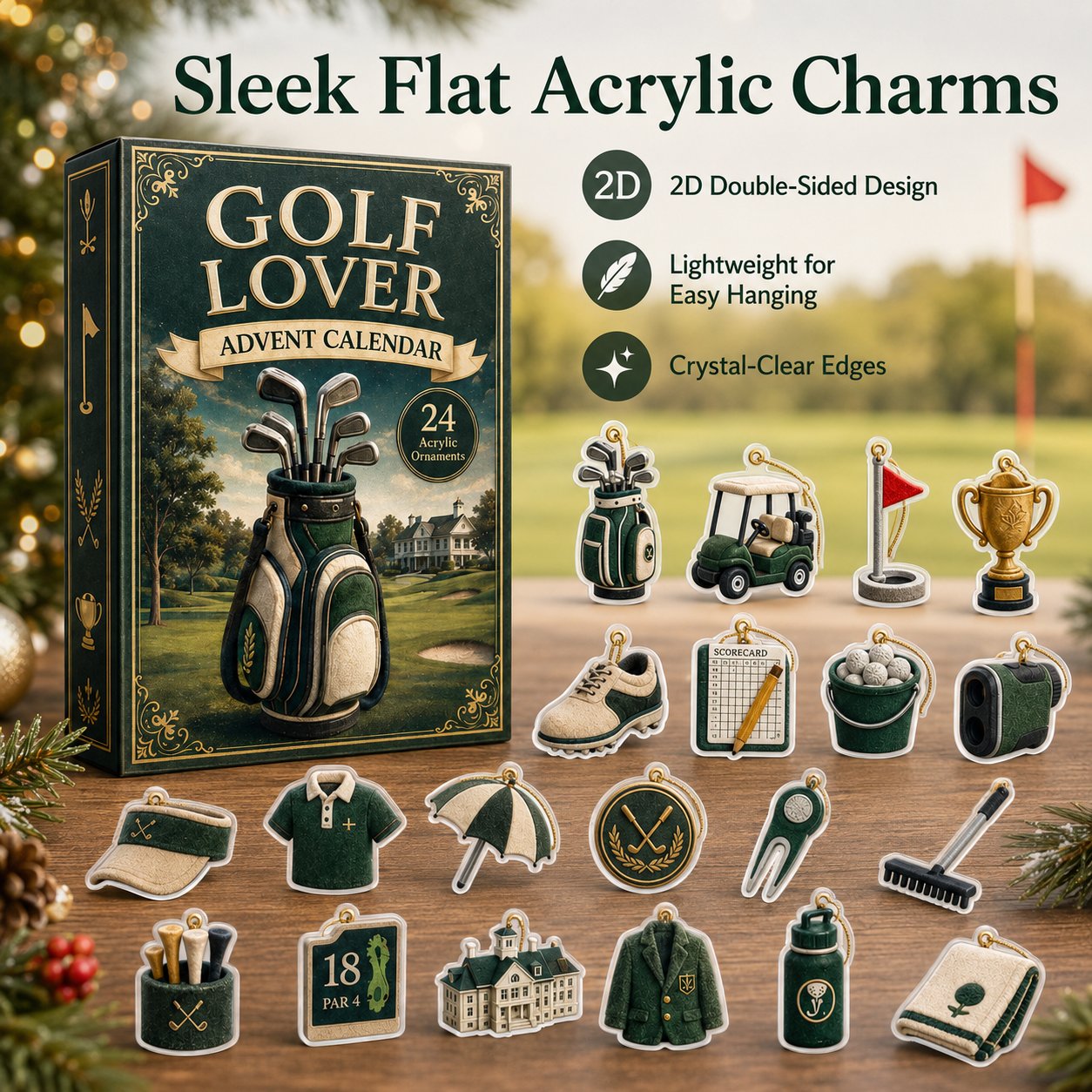 🎄24-Day Golf Charm Holiday Countdown 🎁✨