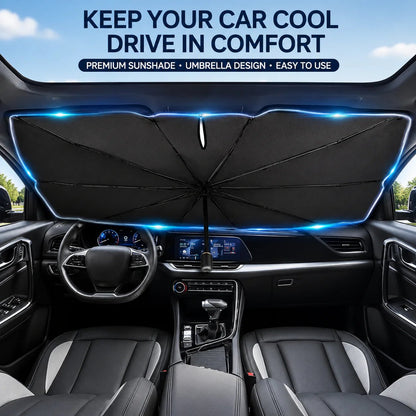 ☀️Car Sunshade – Effective Heat Insulation, UV Block & Easy Foldable Auto Windshield Protector