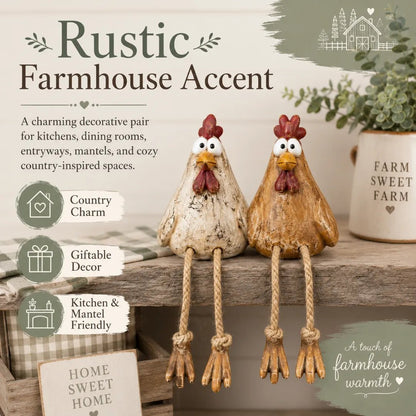🏡🐔🪿 Playful country-style animal figurines – charming animal pairs for a cozy home