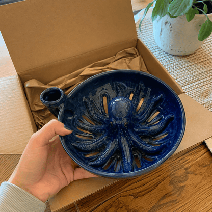 Bold Indigo Octopus Berry Colander