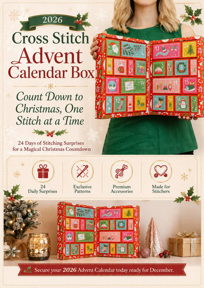 🎁Last Day 49% OFF-🎄🧵 2026 Cross Stitch Advent Calendar Box 🎁✨