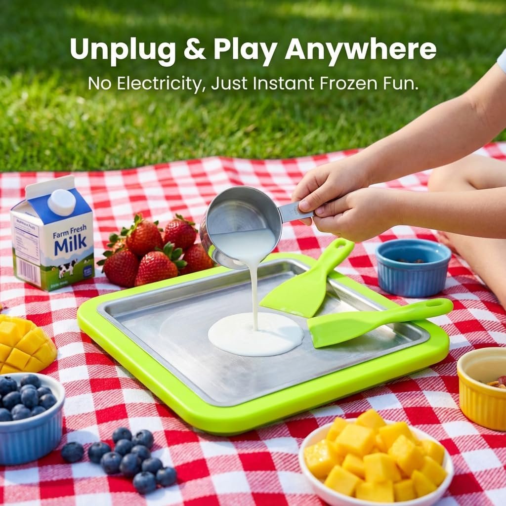 No-Electricity Rolled Ice Cream Maker – DIY Frozen Treat Tray