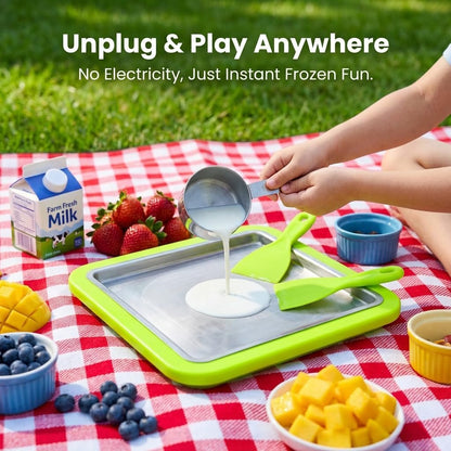 No-Electricity Rolled Ice Cream Maker – DIY Frozen Treat Tray