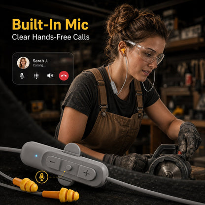 🎧 25dB NRR Wireless Hearing Protection Earbuds – 12+H Battery, Bluetooth & IP65