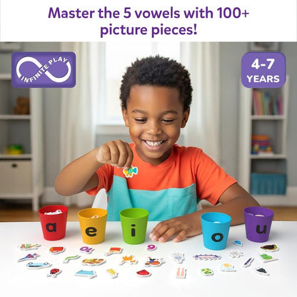 📚Phonics Vowel Sorting Toy – Early Literacy Learning Activity for Preschool & Kindergarten Kids Ages 4-7✨