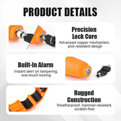 🔒 Handlebar Lock with Alarm: Precision Copper Core, Universal Fit, Weatherproof, for Bike & Motorcycle