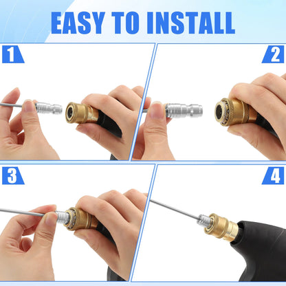 🎉Heavy Duty Hose High-Pressure Washer Spray Nozzle Kit for Drum Washing Machine & AC 4 Pack Straight/Side Spray Nozzles 7cm & 22.5cm 40° Tips 1-2GPM
