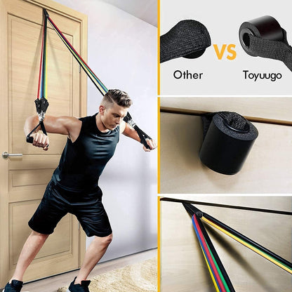 🏋️‍♂️ 11-Piece Fitness Resistance Bands Kit – For Strength, Weight Loss & Home Training
