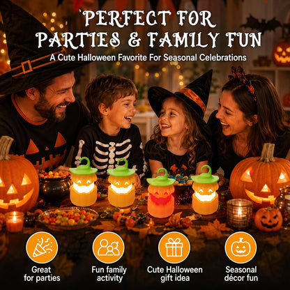 ⏳ Last Day 49% OFF – 🎃 Halloween Pull-Up Light-Up Lantern Collection | Collapsible Character Design with Glowing Center, Carry Loop & Compact Telescoping Body 👻✨