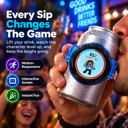 🎮 Interactive Pixel Party Can Companion – Motion-Responsive Mini Game Drink Gadget
