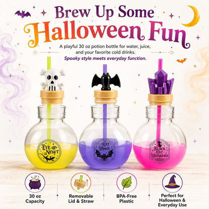🧪 30 oz Halloween Potion Bottle – Sip Your Favorite Drink in Spooky Style